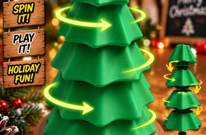 3D Printed Spinning Christmas Tree! 🎄 | Stackable Toy #Shorts